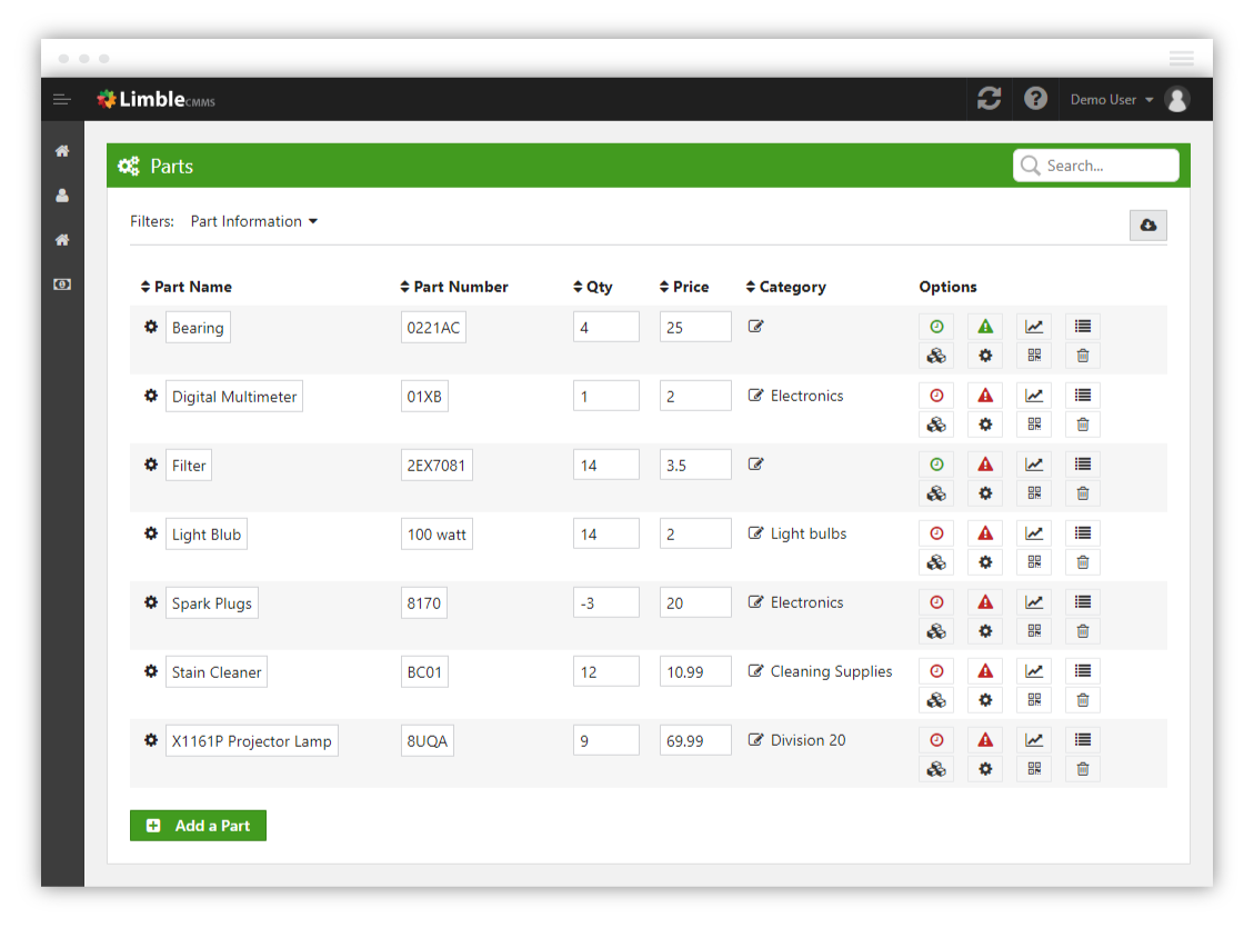 Parts and Inventory Management in Limble CMMS